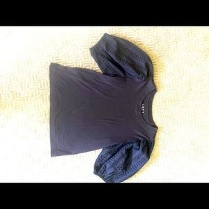 Loft shirt with eyelet bubble sleeve